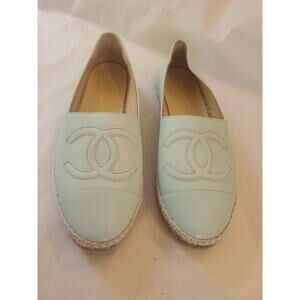 Chanel Espadrilles Slip on Women's Size 41 In White US 7 EU37
